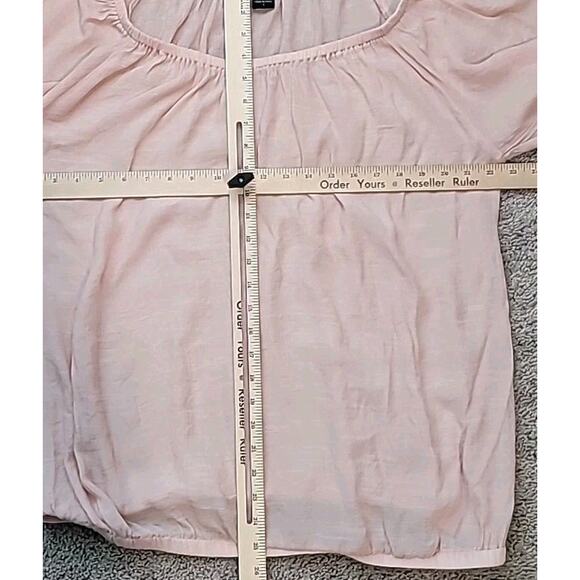 Torrid Boho Blouse 1X Pink Flutter Sleeve Top Feminine Cottagecore EUC - Picture 7 of 8